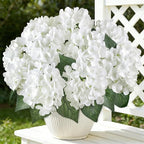 AGIRL 3 Bundles White Artificial Hydrangea Flowers for Outdoors, UV Resistant Lifelike Faux Flowers for Spring Indoor Outdoor Garden Patio Porch Balcony Home Decoration Wedding Party Centerpieces