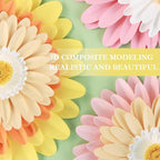 PAPER JAZZ Daisy Giant Paper Flower Wall Decor, 3D Large Flower Party Decoration, Artificial Flower for Classroom, Pink and Yellow Flowers for Bulletin Board, Office,Living Room, Bedroom.