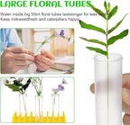 Beeveer 2 Short Peg Rack with 16 Large Floral Tubes Floral Water Tubes for Feeding Fresh Milkweed Cuttings Host Plants Nectar Flowers Habitat Supplies