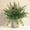Artificial Boston Fern Potted Plants 15'' Fake Greenery Shrubs Plants in Pot for Home Office Living Room Desk Shelf Inddor and Outdoor Decoration