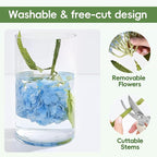 6Pcs Hydrangea Artificial Flowers Realistic Latex Texture for Spring Decoration Home Party Wedding Living Room Decoration 21''Blue