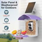 birdsnap® PAV-Bird Feeder with Camera,2K HD with 64GB Card, AI Identify Smart Bird House Cam Solar Panel,Live Stream,Motion Detection,Auto Record Video for Backyard Outdoors,Ideal Gift for Bird Lover