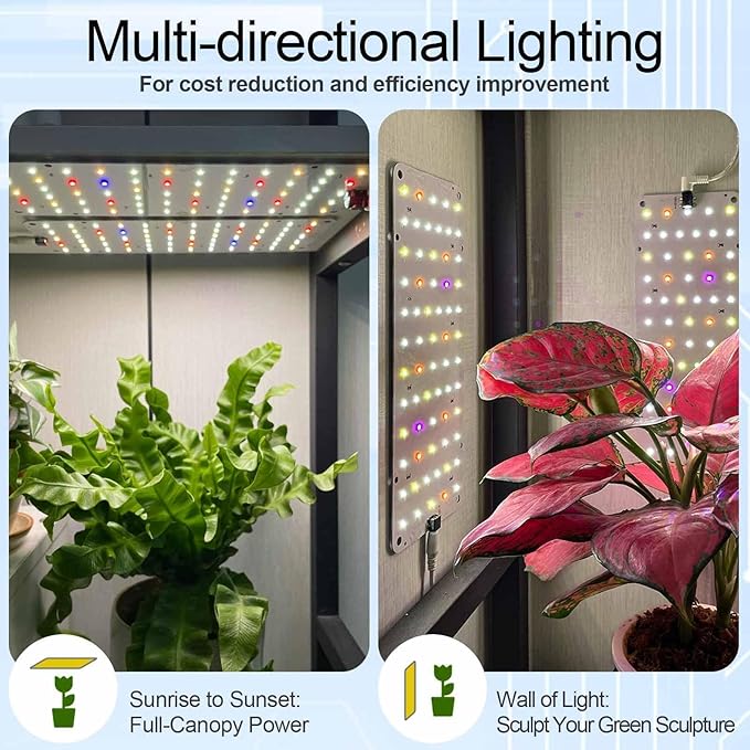 DOMMIA Panel Grow Light for Indoor Plants, 20W Ultra-Thin Full Spectrum LED Grow Light for Shelf & Cabinet, Dimmable with 6/12/16H Timer, Pinkish White, 1-Pack