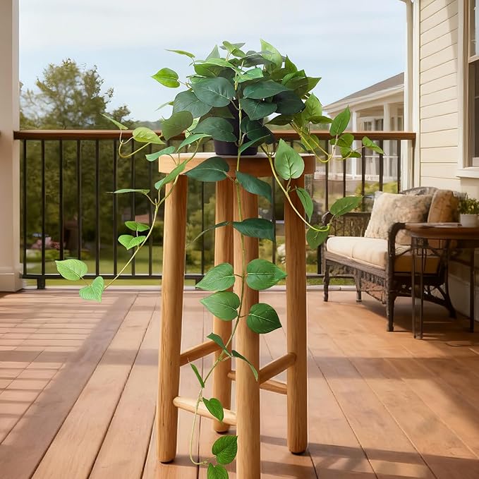 Fake Pothos Hanging Plants, 33" Potted Artificial Hanging Plant, Faux Pothos Silk Vines Hanging Plant Greenery for Home Living Room Indoor Decor