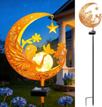 ZNYCYE Solar Garden Decor Outdoor Statue, Moon Fairy Garden Figurines for Mom Women Grandma Solar Stake Lights for Patio, Yard, Lawn, Pathway (Warm White)