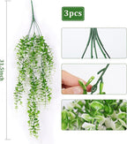 RECUTMS Fake Monkey Plants Hanging Eucalyptus Vines Fake Vines Faux Hanging Plants for Outdoor Garden Yard Backdrop Decor Indoor Room Table Wall Home Hanging Decoration(White)