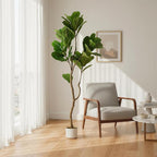Garvee 5FT Artificial Fiddle Leaf Fig Tree in Pot, Evergreen Floor Plants for Living Room Decor, Large Potted Fake Fig Trees Tall Fake Plant for Office Entryway Front Door