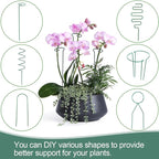 22Pcs Plant Stakes with 22 Pcs Clips, 15.8 inches Bendable Green Plant Sticks for Indoor and Outdoor Plants,Potted Plants,Single Stem Flower Support for Orchid Peony Rose (22, Green)