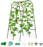 Cucumber Trellis for Raised Bed, U-Shape Garden Trellis for Climbing Plants Outdoor, Metal Arch Vegetables Trellis, Plant Support for Grape Vine Beans Squash Peas Flower