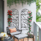 AMAGABELI 2 Pack Garden Trellis for Climbing Plants Outdoor Trellis 46" x 15" Climbing Rose Trellis Metal Trellis for Vines Flower Patio for Grape Cucumber Clematis Decorative Trellis Black