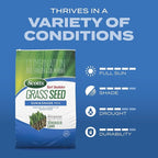 Scotts Turf Builder Grass Seed Sun and Shade Mix - Grass Seed Plus Lawn Fertilizer and Soil Improver, Covers Up To 6,400 sq. ft., 16 lb.