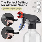 2 Packs Plastic Spray Bottles 360°Water Spray Bottle for Cleaning - 10 oz/300 ml Upside Down Spray Bottle Refillable Small Squirt Bottle with Adjustable Nozzle for Hair, Cooking, Plant, Pet (Green)