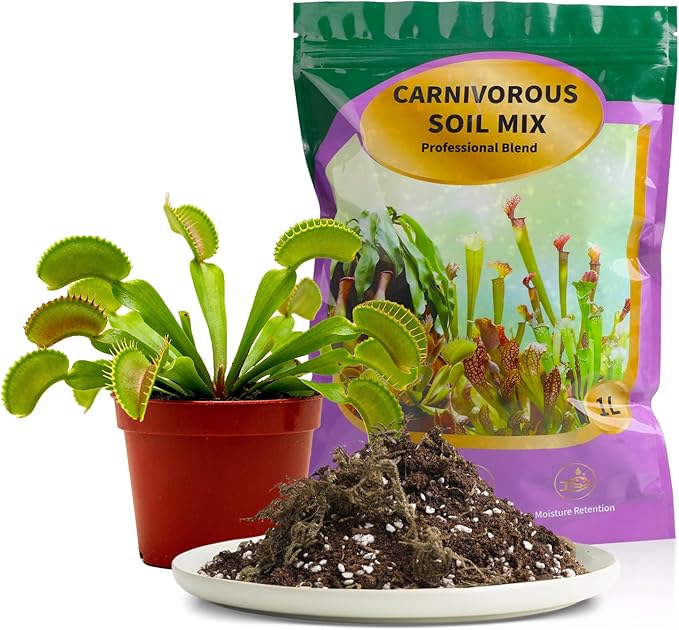 Premium Carnivorous Plant Soil for Venus Fly Trap Live Plants 4qt | New Upgraded Formula with High Drainage & Breathability