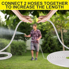 FOXEASE Metal Garden Hose 25FT- Stainless Steel Heavy Duty Water Hose with Solid Metal Nozzle &8 Function Sprayer, Portable & Lightweight Kink Free Yard Hose, Outdoor Hose