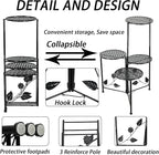 Plant Stand Indoor Outdoor, 3/4 Tier 30" Tall Metal Flower Pot Holder Shelves for Multiple Plants, Multi Tiered Planter Rack Display Shelf for Patio Garden Living Room Corner(Black)