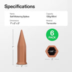 VIVOSUN 12-Pack Self-Watering Spikes, Hexagonal Terracotta Watering Stakes, Auto-Water Device, Planter Insert for Indoor & Outdoor Potted Plants