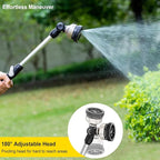 FANHAO Metal Garden Hose Wand, 16-Inch Heavy Duty Watering Wand with 9 Spray Patterns, 180° Rotating Long Garden Hose Nozzle Thumb Flow Control, Ideal to Water Hanging Baskets and Shrubs -Black