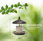Youvip Metal Roof Bird Feeder - Chew Proof for Outdoor Hanging Wild Bird Seeds. Bronze