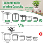 Linpla 5-Pack Decent Metal Plant Stands, Heavy Duty Flower Pot Stands for Multiple Plant, Anti-Rust Iron Plant Pot Shelf, Decoration Racks for Home Indoor and Outdoor (5 Pack Black)