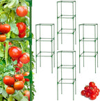PAMASE Tomato Cages for Garden - 45x14.5x14.5in Square Tomato Plant Support Pole, Heavy Duty Steel Plant Tower Stakes Cucumber Trellis for Climbing Vegetable Flowers Fruits, 4 Pack