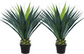 3ft Artificial Agave Plant, 38 Inch Tall Faux Agave Plants in Black Pot, Fake Floor Plant Outdoor Indoor for Front Porch Patio Home Office Door Step Hotel Desert Style Decor 2PCS
