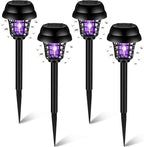 Qualirey 4 Pcs Solar Bug Zapper Waterproof Outdoor Mosquito Zapper Mosquito Killer and Lighting Bug Repellent Lamp for Indoor Outdoor Use Garden Patio (Vintage Black,Plastic)