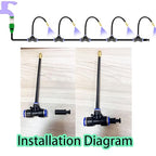 Automatic Greenhouse Drip Irrigation Kit with 20 Brass 360° Adjustable Nozzles 65FT 1/2" Tubing & Misting System for Outdoor Plants, Hydroponics,Raised Beds & Flower Gardens-Easy Setup & Water Saving