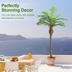 7ft Tall Artificial Phoenix Palm Tree for Outdoor Indoor Decor, Large Faux Coconut Silk Palm Tree Tropical Fake Tree Perfect for Outside Patio Poolside Home Office Decor (Set of 2)