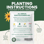 All Annual Quick Blooming Mix - 3,000 Flower Seeds for Planting - Wildflower Mix - 5 Gram Pouch