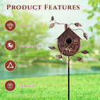 DREAMSOUL 48" Bronze Bird Houses for Outside Decorative Metal Birdhouse, Vintage Bird House Pole with 1.6" Entrance Hole for Patio, Yard, Garden