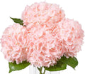 DuHouse 3Pcs Large Hydrangea Artificial Flowers,Latex Real Touch Hydrangea with Long Stems & Leaves for Home Decor Party Floral Arrangements Wedding Bouquets Centerpieces(Pink)