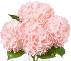 DuHouse 3Pcs Large Hydrangea Artificial Flowers,Latex Real Touch Hydrangea with Long Stems & Leaves for Home Decor Party Floral Arrangements Wedding Bouquets Centerpieces(Pink)