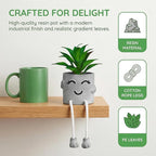 Fake Plant with Hanging Leg Artificial Succulents Plant in Mini Pot Shelf Bathroom Office Window Desk Kitchen Decor Faux Cute Real Plant 1 PC