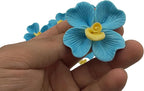 10 PCS 3D Flower Ceramic Tiles,1.6" Handmade Procelain Ceramic Flowers for Artwork,Fish Tank,Vases,Living Room, Dining Table,Office, Home Floral Decor (Single-Flowered Blue)