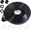 Sprinkler Soaker Hose 25 ft, Flat Watering Hose with Holes, Water Saving Drip Line Irrigation Hoses with Garden Staples for Lawn, Vegetable Garden Beds (25 ft)