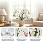 5 Pack Real Touch Artificial Orchids - Silk Flowers for Home Decor, Zero Maintenance Fake Flowers for Vase, Living Room, Office, Bedroom Decoration, Realistic Indoor Artificial Plants