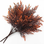 CATTREE Artificial Ferns Plants Fake Boston Fern Shrubs Plastic Leaves Faux Greenery Bushes for Home Décor Outdoor Indoor Garden Wedding Party Decoration Office Yard Verandah Planter Filler Red 4 Pack