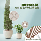 20.5 Inch Large Round Plant Pot Grid Cover, Cuttable Flower Pot Soil Covers Protectors from Animals, Dog Cat Digging Stopper with Deep Stakes for Indoor Outdoor Gardening (Coffee)