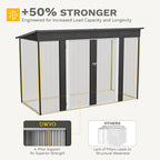 DWVO 8.5x3.5ft Large Outdoor Storage Shed, Metal Tool Sheds, Heavy Duty Tool Storage with Lockable Doors & Air Vent for Backyard Patio Lawn to Store Bikes, Tools, Lawnmowers, Dark Gray