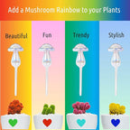 Little Green Leaf Automatic Plant Watering Globes Self Watering Planter Inserts (Set of 4) | Hands Free Clear Mushroom Glass Bulbs | Planter Spikes to Support Indoor & Outdoor Plant Health (180ml)