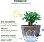UOUZ 12 inch Large Self Watering Pots, Plastic Planters with 60oZ Removable Deep Reservoir and Multi Mesh Drainage Holes for Indoor Outdoor Garden Plants and Flowers, Grey Speckles