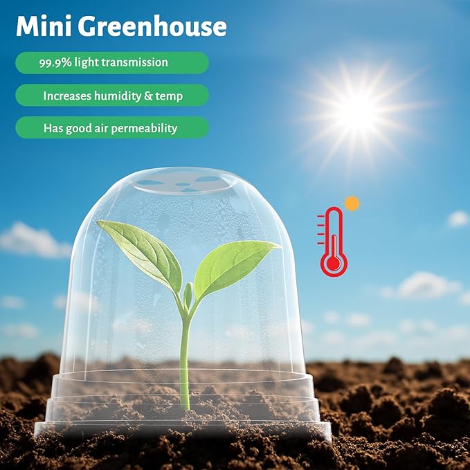 Bluepro 36 Packs 5/4/3.5 Inch Clear Plant Pot Humidity Domes, Transparent Seedling Domes Compatible with 5/4/3.5 Inch Reinforced Nursery Pots