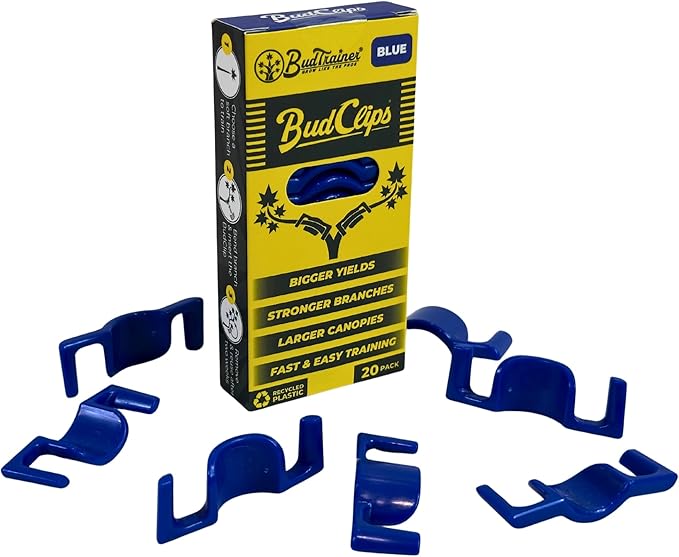 BudClips for Optimal Plant Growth | Universal Size LST Clips | Durable Plant Support Clips to Bend or Interlock Stems for Abundant Harvest | Gardening at Any Growth Stage (Blue, 20pk)