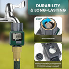 Geevon Garden Hose Water Flow Meter with Brass Inlet Metal Thread, High Accuracy & IPX6 Waterproof for Outdoor Garden Watering, RV Water Tank Filling, Lawn Sprinkler, and Nozzle Sprayer (1 Pack)