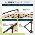 wikiwiki 10ft Patio Umbrellas Offset Outdoor Cantilever Hanging Umbrella w/Infinite Tilt, Fade Resistant Waterproof Recycled Fabric Canopy for Yard, Garden & Deck, Beige