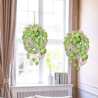 Large Fake Hanging Plants in Pot for Indoor & Outdoor, Long Artificial Hanging Pothos Plants Green, 27.6" Fake Potted Vines Ivy Greenery Plant for Room Wall Shelf Decor Living Room Patio Porch