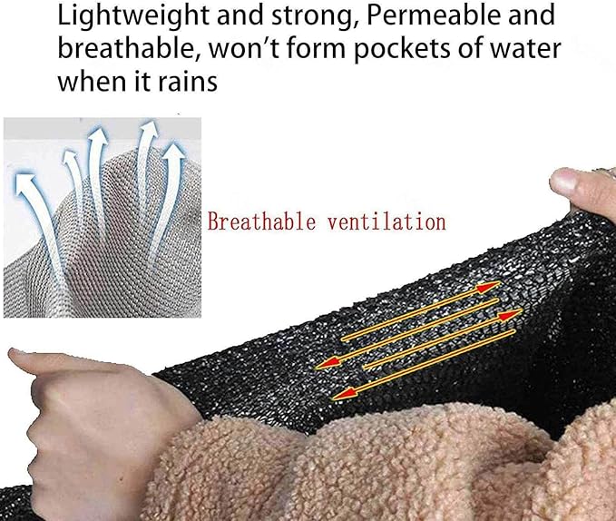 Shade Cloth for Patio Shade Sail 4m X 5m Sun Canopy Heat Insulation Shade Cloth, Tear Resistance, 90% Shade Sail Shade Netting for Plants, Greenhouses, Patios,black-6x7m