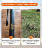 Koutemie 92 Inch Outdoor Shepherd Hook for Hanging Plant, Adjustable Heavy Duty Bird Feeder Pole with 5 Prong Base for Solar Lanterns, Black & 2 Packs