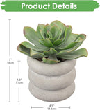 Hollyone Fake Plants Succulents Artificial Agave Succulent Plants Faux Aloe Potted Plant in White Glaze Ceramic Pot for Desk Modern Office Room Table Shelf Bathroom Garden Greenery Home Decor
