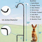Ashman Shepherd's Hooks 35 Inch (36 Per Pack), Black, Made of Premium Metal for Hanging Solar Lights, Bird Feeders, Mason Jars, Christmas Lights, Lanterns, Garden Stakes and Wedding Décor.